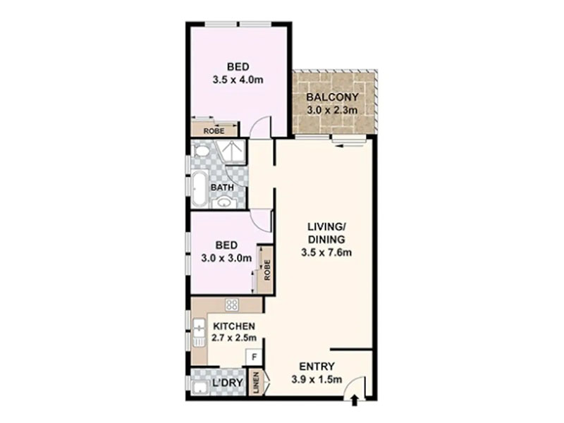 Buyers Agent Purchase – Bondi Road, Bondi Beach, Eastern Suburbs, Sydney - Floor Plan